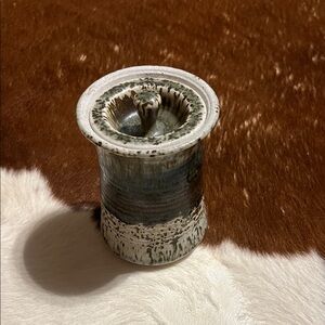 Studio Pottery Ceramic Glazed Jar with Lid, Signed